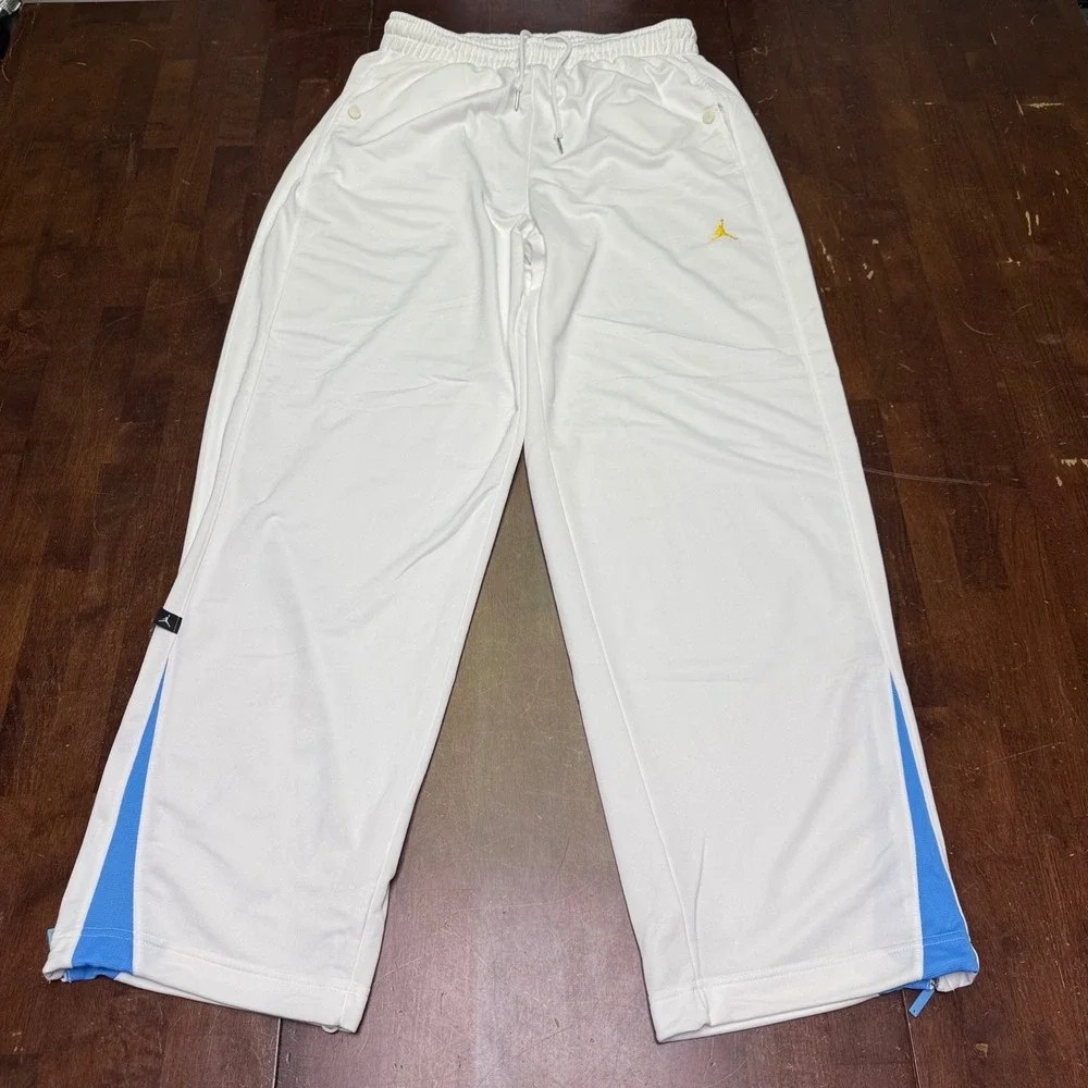 Jordan Warm up Track Pants White Sky Blue Mens XL White Blue Zip Ankle Jumpman